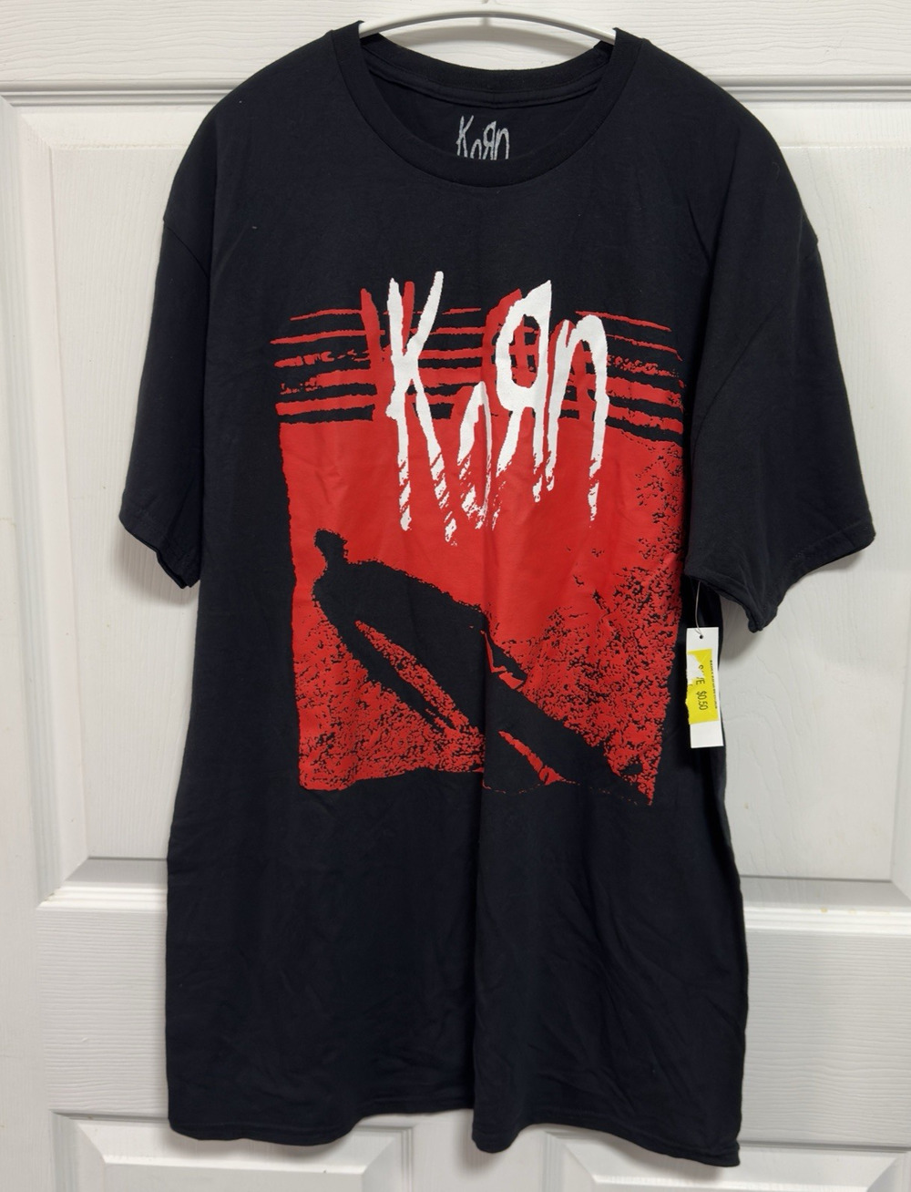 Korn Black Graphic Short Sleeve T-Shirt Size Large 36/38 Cotton Nu Metal Band